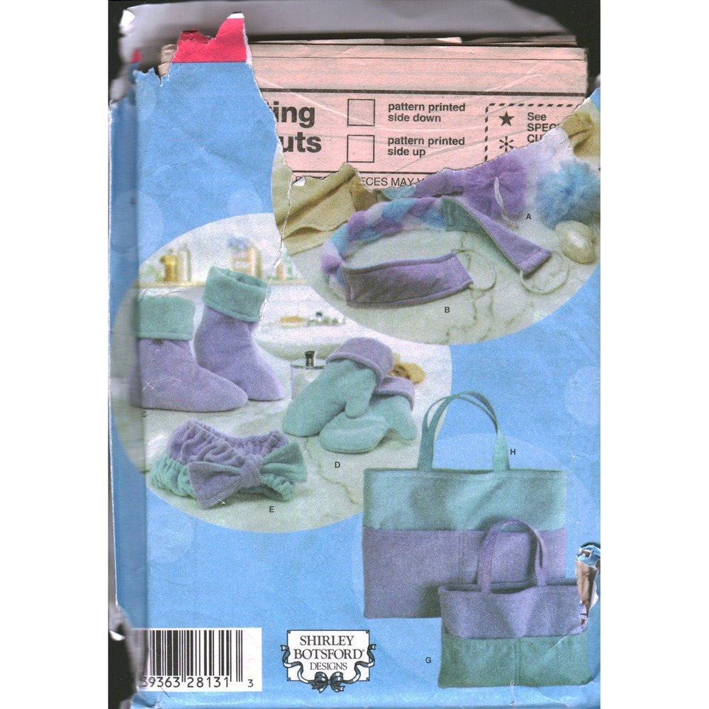 Simplicity 4495 Shirley Botsford Spa Accessories Boots Mitts Tote Sewing Pattern